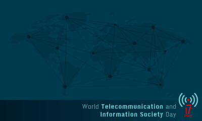 World Telecommunication and Information Society Day background with copy space area