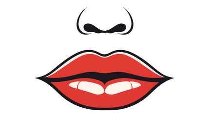 Fototapeta na wymiar Red female lips isolated on a white background. Vector illustration.