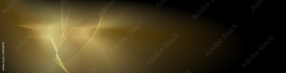 Poster vector illustration design. bright gold wave, wavy line pattern. abstract motion of curve lines, lig