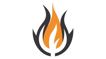 Modern fire logo or icon design. Vector illustration on white background.