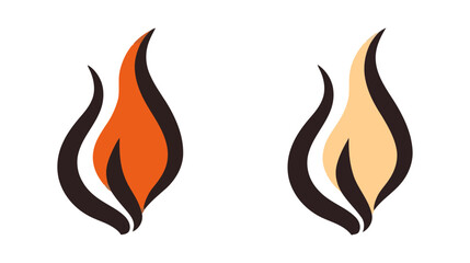 Modern fire logo or icon design. Vector illustration on white background.