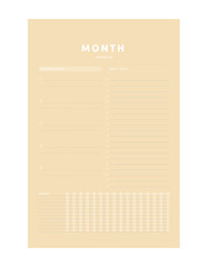 Month Planner. (Lemon) 