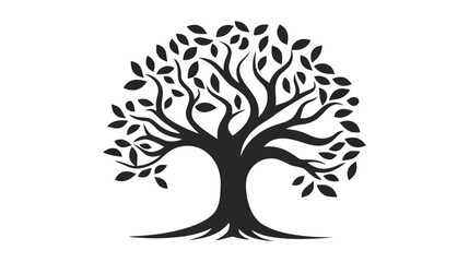 Tree vector icon, logo. Nature trees vector illustration logo design on white background