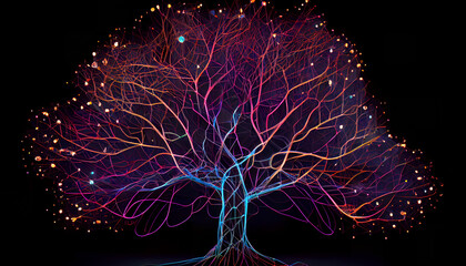  technology tree colorful ai network 
