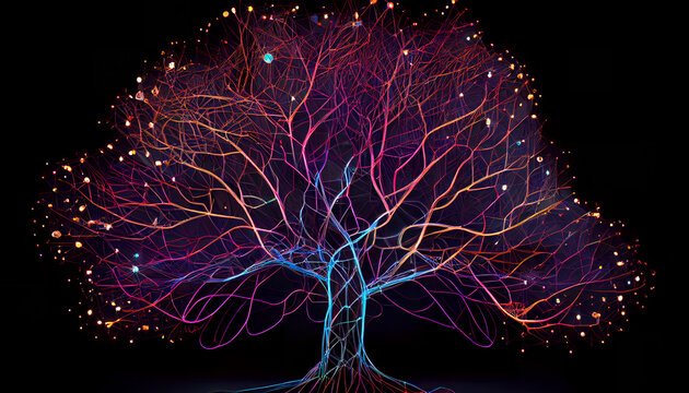  technology tree colorful ai network 
