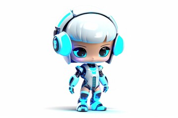 Female Arabic Robotic Gear With Copy Space Generative AI