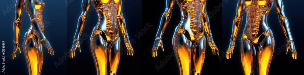 Poster horizontal banner futuristic artificial intelligence backdrop with copy space generative ai