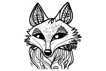 fox head illustration