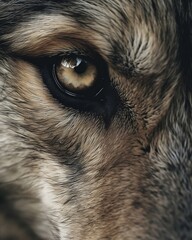 Close up of an Alpha Wolf created with Generative AI technology