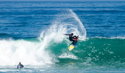surfing on the atlantic ocean