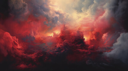 Obraz na płótnie Canvas Red Cloudscape created with Generative AI Technology, ai, generative