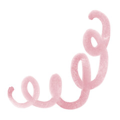 Fototapeta premium Pink Watercolor Doodle Squiggle