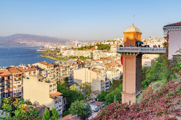 Fototapeta na wymiar Awesome view of Asansor Tower in Izmir, Turkey