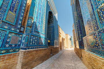View of the Shah-i-Zinda Ensemble, Samarkand, Uzbekistan