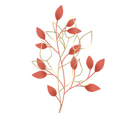 hand drawn wedding floral gold