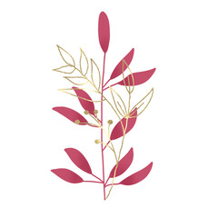 hand drawn wedding floral gold