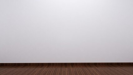 Empty room space background. With wooden floor perspektive pattern and texture and empty concrete wall for background. Interior abstract background for design and decoration. 3D Illustration. 3D Rende