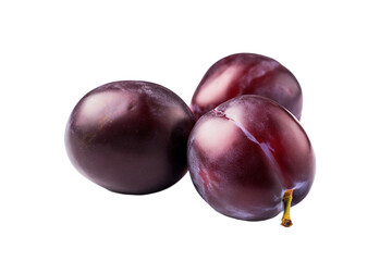 Obraz premium plums with leaves isolated PNG