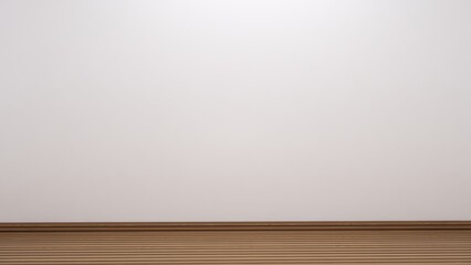 Empty room space background. With wooden floor perspektive pattern and texture and empty concrete wall for background. Interior abstract background for design and decoration. 3D Illustration. 3D Rende