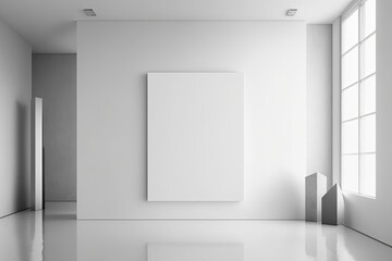 white background and plain wall art. Generative AI