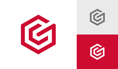 Letter GC initial hexagon monogram logo design