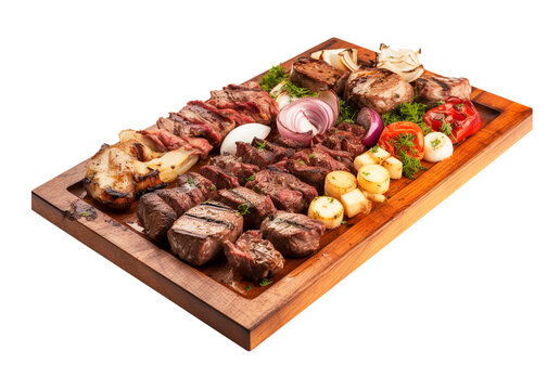 Parrillada in transparent background. Generative AI.