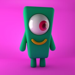 3d puppet with a smile