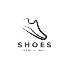 shoes minimalist line logo vector icon illustration design