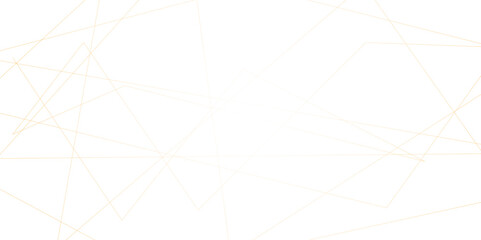 Abstract luxury gold geometric random chaotic lines with many squares and triangles shape on white background.	