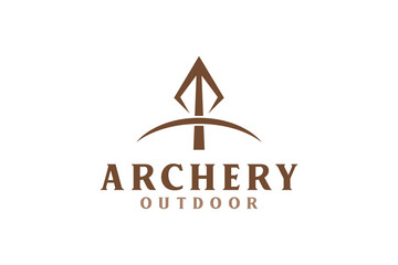 Arrow head archer logo design vintage traditional weapon icon symbol