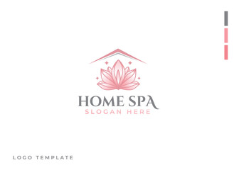 luxury lotus flower beauty spa logo design