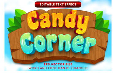Candy corner 3d vector text effect