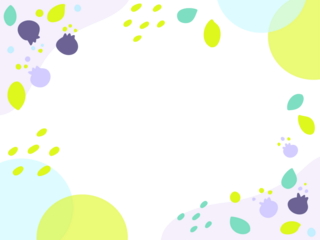 北欧風でかわいい　てがきのブルーベリーの背景フレーム