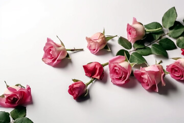 pink roses, illustration, generative ai