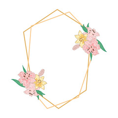 Floral frame decoration for the invitation, wedding ornament concept. Floral border element. Wedding monogram collection, Modern Minimalistic and Floral templates for Invitation cards Save the Date