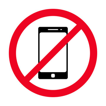 No phone sign vector flat icon. No talking and calling icon. Red cell prohibition illustration 