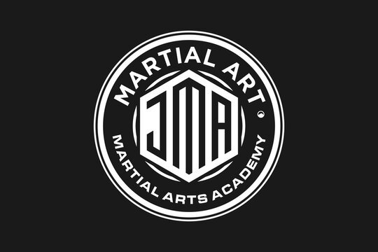 JMA martial art logo emblem badge style karate taekwondo vector template