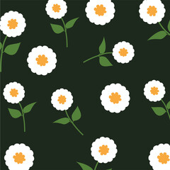 Flower Vector summer seamless pattern garden botanical