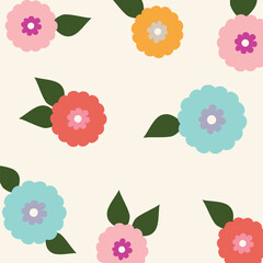 Flower Vector summer seamless pattern garden botanical