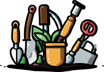 garden tools png graphic clipart design