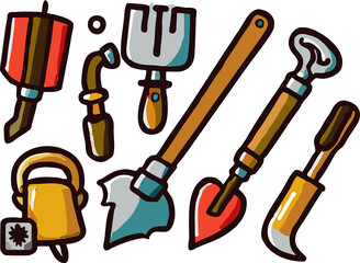 garden tools png graphic clipart design
