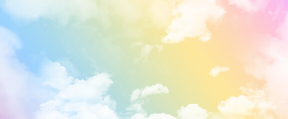 Cloud and sky with a pastel colored background. Sweet color. Trendy sky