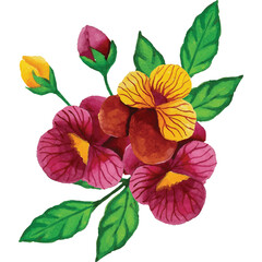 Pansy Flowers Bouquets Clip art Element Transparent Background