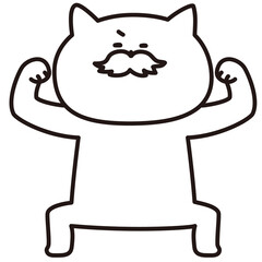 色加工ok　ねこ素材No.203 お爺さん_元気