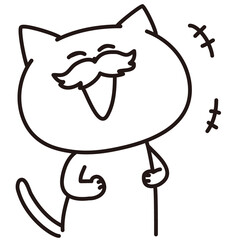 色加工ok　ねこ素材No.201 お爺さん_笑