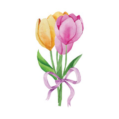 Tulips Flower Clip art Element Transparent Background