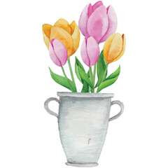 Tulips Flower Clip art Element Transparent Background