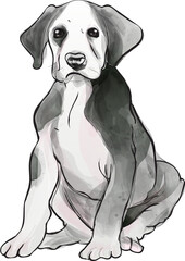 Fototapeta premium dogs puppy portrait watercolor realistic png illustration
