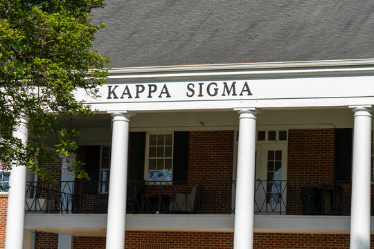 Tuscaloosa, AL - April 2021: Kappa Sigma fraternity house on the campus of the University of Alabama.