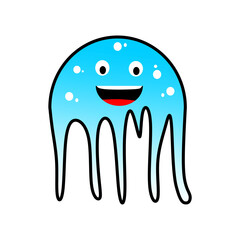 simple blue cartoon illustration. simple blue character 